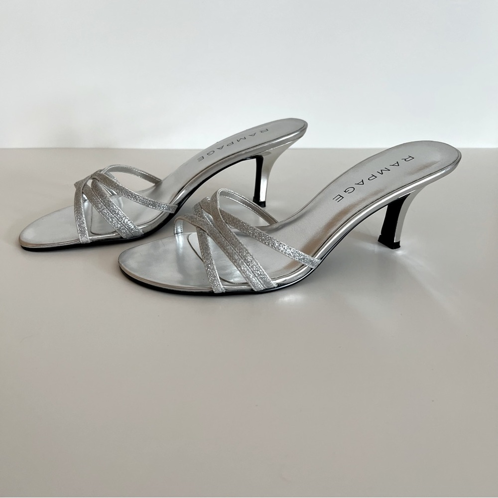 Rampage Silver & Rhinestone Heels 7.5M
